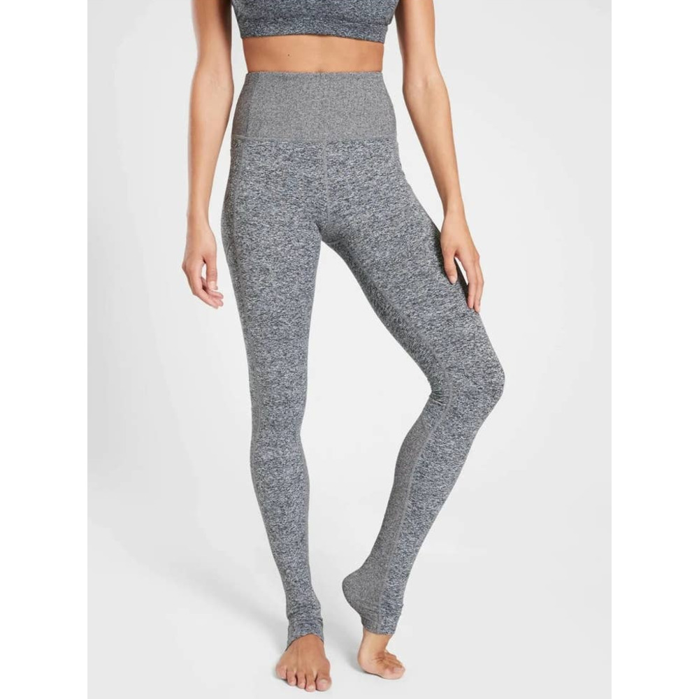 Athleta Exhale Heel Tights Leggings in Heather Gray